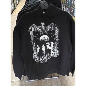 RARE BAUHAUS AOP BAT GRAPHIC SCREENPRINT 100% COTTON HOODIE XXL